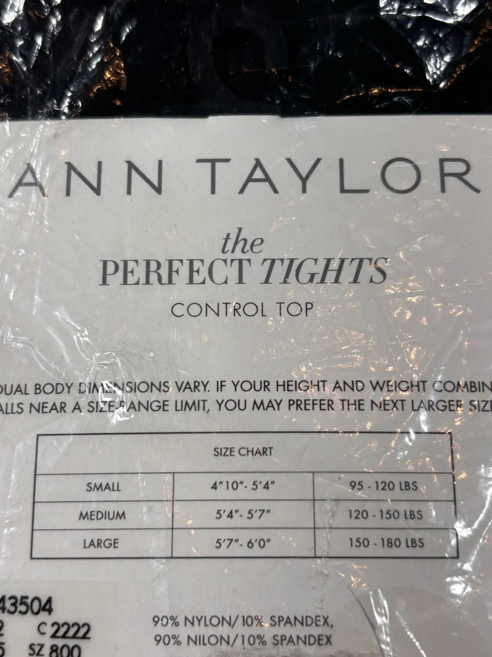 Ann Taylor Control Top Tights Black Size Large The Perfect Tights